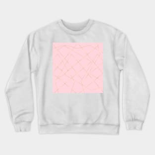 Gold Pink Geometric Strokes Modern Design Crewneck Sweatshirt